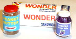 Dollhouse Miniature Wonder Bread, Pub & J